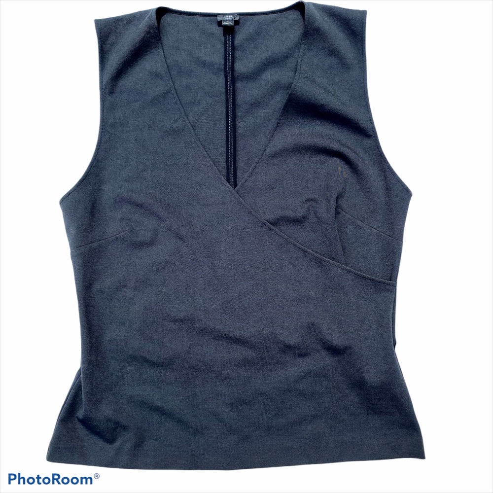 NWT J. CREW 365 Wrap V-Neck Tank Top Black XL
